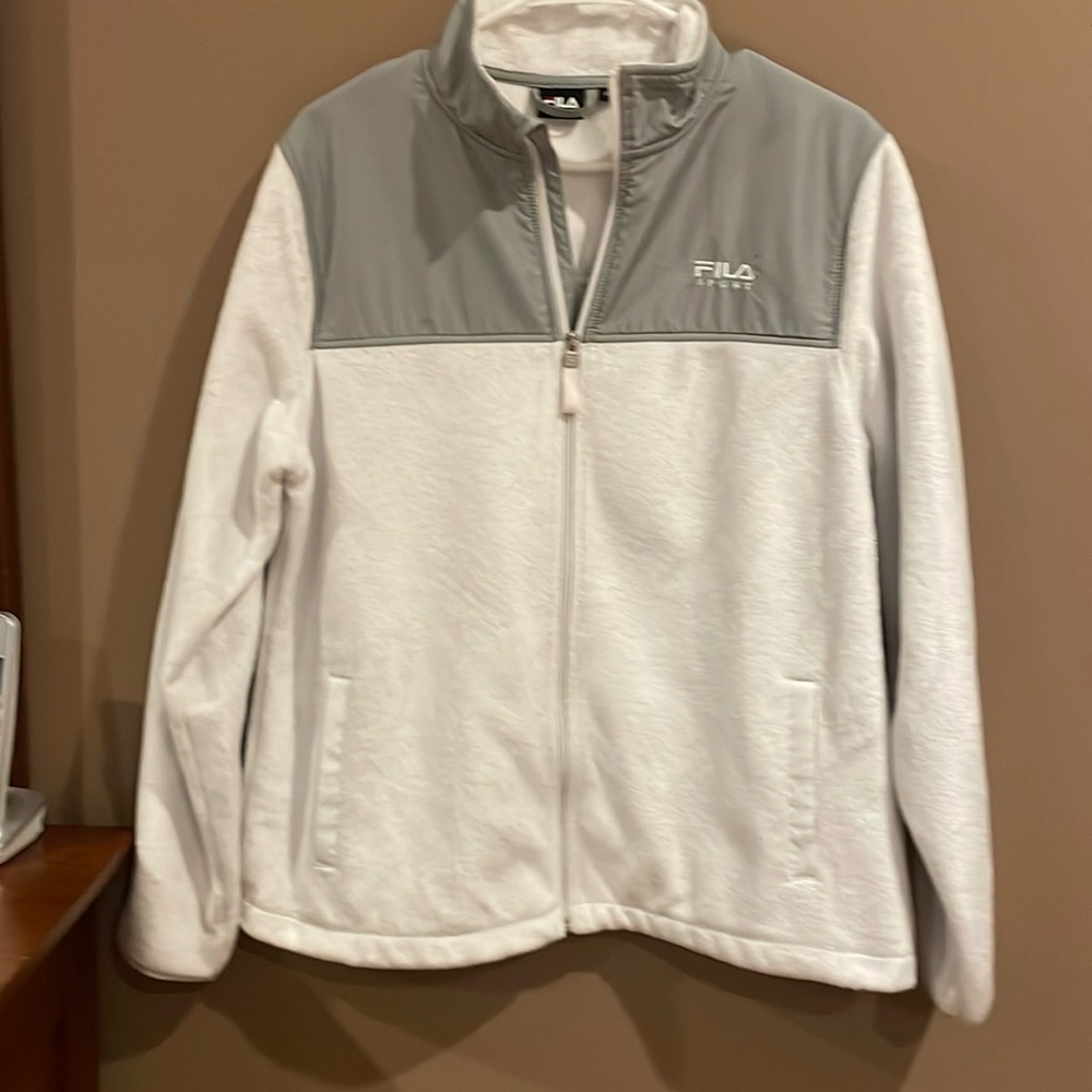 Fila Sport Fuzzy Zip Up Jacket with pockets- Size L
